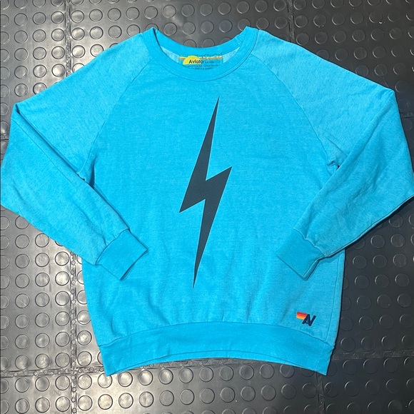 Aviator Nation Turquoise Lightning Sweatshirt Never Worn! NEW!! - Picture 10 of 11